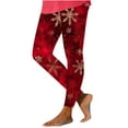 thumbnail image 5 of Hvot&aat Women's Christmas Leggings High Waisted Winter Workout Pants Tummy Control Santa Claus Snowflake Print Gym Tights, 5 of 5
