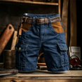 thumbnail image 5 of Aimik Men's Vintage Cargo Shorts with Multi Pocket and Button Summer Heavy Duty Cotton Shorts for Outdoor Camping, 5 of 5