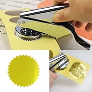 Gold Foil Wafer Seal Stickers Labels 2inch Serrated Edge Gold Color Coding Embossing Decals 500Pcs