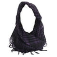 thumbnail image 2 of Walbest Arab Plaid Fringe Lightweight Scarf Cotton Shemagh Keffiyeh Head Neck Scarf with Tassel for Outdoor Camping Accessory Unisex, 2 of 7