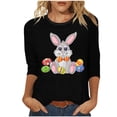 thumbnail image 1 of Camisetas Casuales de las Mujeres Impresas 3/4 Manga Cuello Redondo Blusa, Moda Ligera Superior para el Hogar Y el Uso Diario, Cómoda Imitación de la Tela Del Estante, 1 of 5