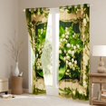 thumbnail image 3 of Feelyou Girls Spring Flower Blackout Curtains Set of 2 (52x84 Each), Green Leaves Plant Window Curtains, Kawaii Lily Floral Curtains and Drapes, Blackout Curtains Bedroom Decor, 3 of 6