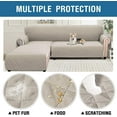thumbnail image 2 of TOPCHANCES L-Shaped Sofa Cover, Sectional Couch Cover, Reversible Sofa Slipcovers, Furniture Protector for Pets Kids (Large Size, Khaki), 2 of 12