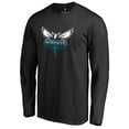 thumbnail image 2 of Men's Black Charlotte Hornets Gradient Logo Long Sleeve T-Shirt, 2 of 4