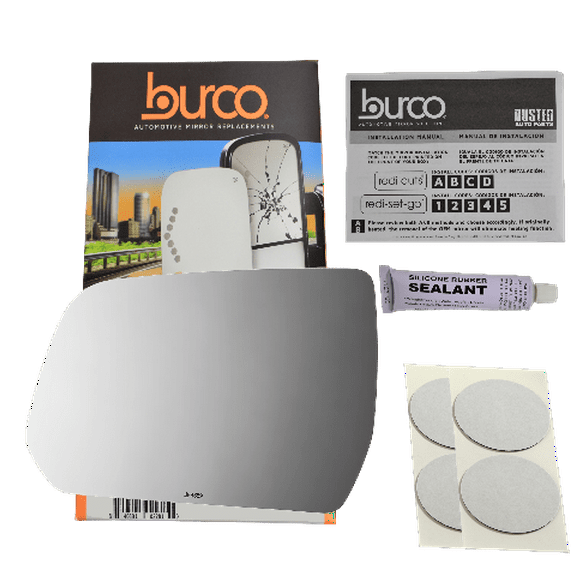 Fits 17-19 Acadia Left Driver Mirror Glass Lens w/Silicone