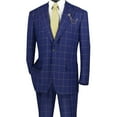thumbnail image 2 of Men's 2pc. Windowpane Regular Fit Single Breasted Suit w/1 Pair of Socks - Navy 48L, 2 of 3