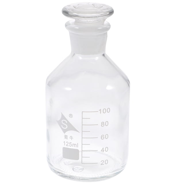 EeaseMX Botella de vidrio de boca ancha para reactivo de laboratorio, 1 unidad, para muestras químicas