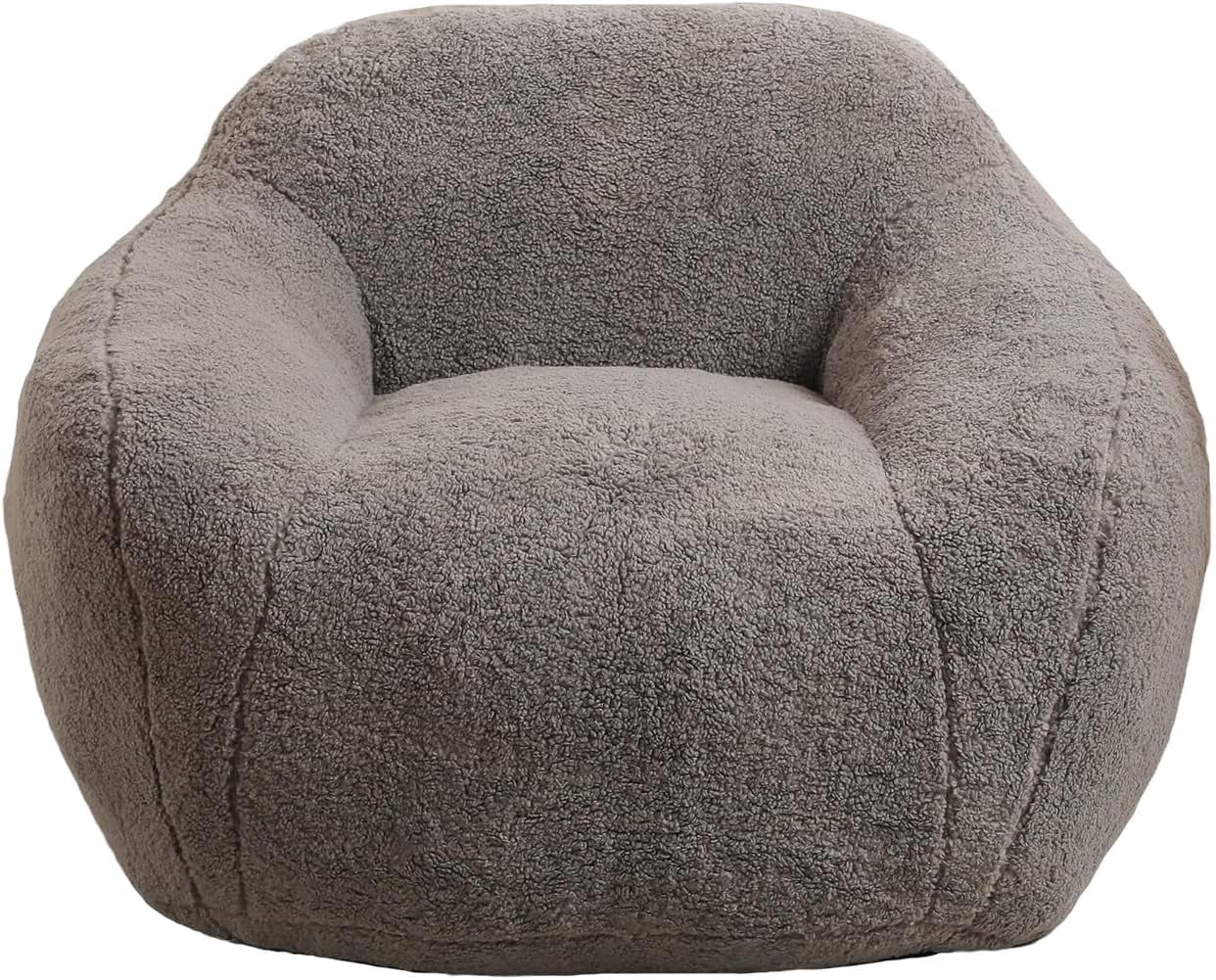 Beanbag Chair, Bean Bag Chair with Filler, Adult Bean Bag Chair for Living Room, Cozy Beanbag Chair for Adults with Filling (Sherpa Fleece Fabric in Light Gray, 39.4" Wx36.6 Dx26.8 H)
