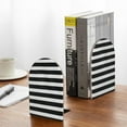 thumbnail image 5 of Naloa Black And White Stripes 2 Pcs Bookend Large Capacity Office Book Ends for Home Office Library School Study Decoration, 5 of 8