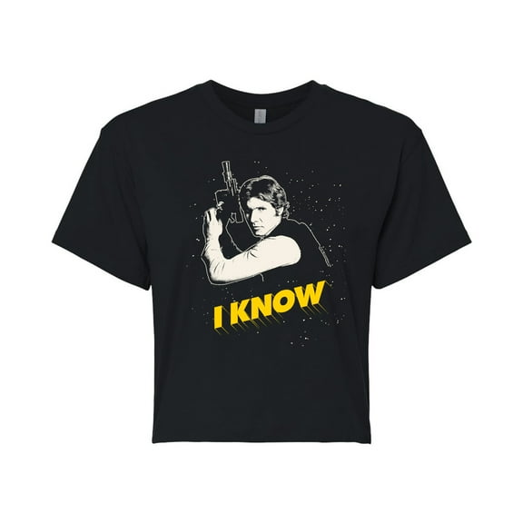 Star Wars - Valentine Han Solo I Know - Juniors Cropped Graphic T-Shirt