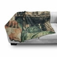 thumbnail image 3 of American Soft Flannel Fleece Blanket, New York City Street Scenery Liberty Statue and USA Flag Freedom Torch Illustration, Cozy Plush for Indoor and Outdoor Use, 60" x 80", Red Grey, by Ambesonne, 3 of 6