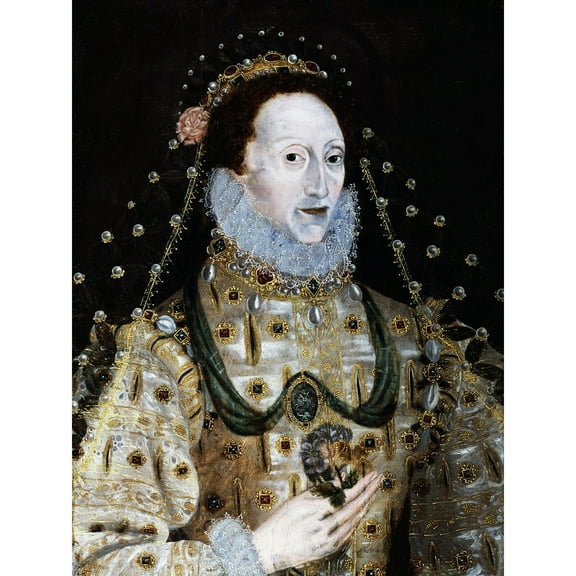 Portrait Queen Elizabeth First England Painting Royal Historic Extra Large Art Print Wall Mural Poster Premium XL