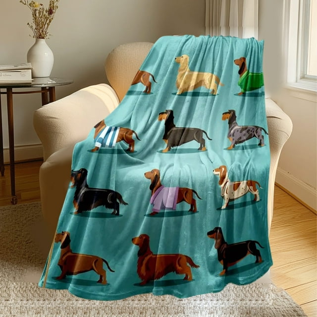 Ovzne Blanket Cute Dog Pattern Blanket Soft And Comfortable Multifunctional Home Furnishings Suitable For Sofas Beds And Travel As A Gift On Clearance