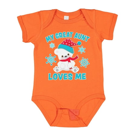 

Inktastic Polar Bear My Great Aunt Loves Me in Santa Hat Gift Baby Boy or Baby Girl Bodysuit