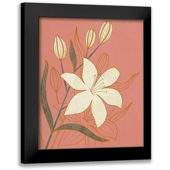 Design Show 12x14 Black Modern Framed Museum Art Print Titled - Terra Cotta Lillies I