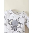 thumbnail image 4 of 3 Months Baby Boys Romper 6 Months Boys One-piece Bodysuit Cute Elephant Print Newborn Boys Long Sleeve Bodysuit White, 4 of 6