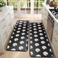 thumbnail image 4 of Kitchen Rugs Sets Of 2,Black Daisy Flower White Blooms Pattern Anti Fatigue Kitchen Mat Rugs Non Slip Washable,Decorative Kitchen Floor Mats for Kitchen,Sink,Laundry,17"x47"+17"x47", 4 of 5