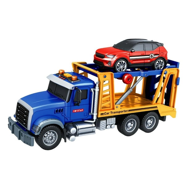 Camión de juguete con luces y sonidos, vehículo de juego para niños, juguete sensorial de simulación. camión de transporte