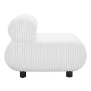 Rahat Accent Chair White Accent Chair, Modern Style, Velveteen strips corduroy fabric, Rubberwood, Indoor Living
