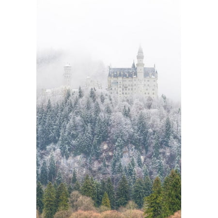 Neuschwanstein Castle in Winter, Fussen, Bavaria, Germany, Europe Print Wall Art By Miles