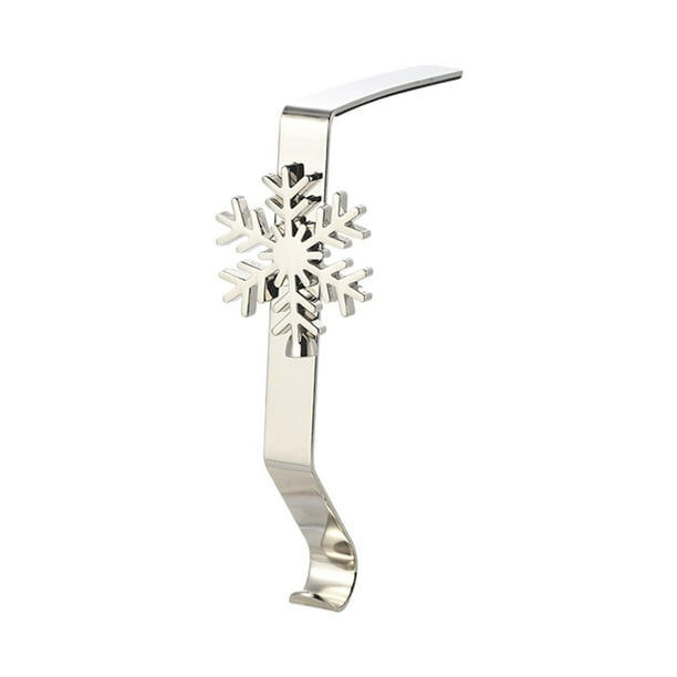 Soportes para medias navideñas para perchas de repisas, ganchos para chimenea, decorativos y duraderos Copo de nieve