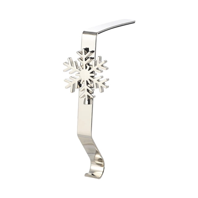 Rongfmy Christmas Metal Stocking Holders Fireplace Hooks Snowflake