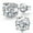 White, variant on 18K White Gold Plated 925 Sterling Silver Cubic Zirconia Simulated Diamond Sparkly Round Stud Earrings 4mm to 8mm for Women Men
