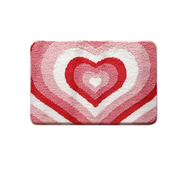 Eoozwa Valentine Door Mat Red Heart Front Door Mat Mother's Day Kitchen Rug Nonslip Washable Entrance Bathroom Doormat Welcome Absorbent Floor Rug for Living Room Bedroom Home