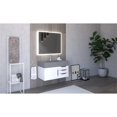 thumbnail image 6 of Castello USA Nile 36" White Wood Floating Vanity with Gray Top and Gold Trim, 6 of 8