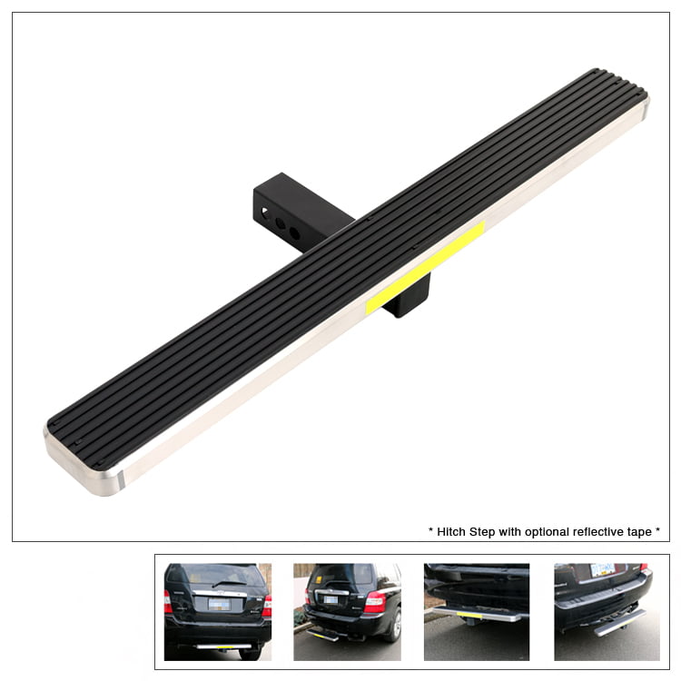 Gldifa Black 4 Curved Universal Hitch Step Rear Step Bumper Guard Fit Vehicles with 2 Receiver 