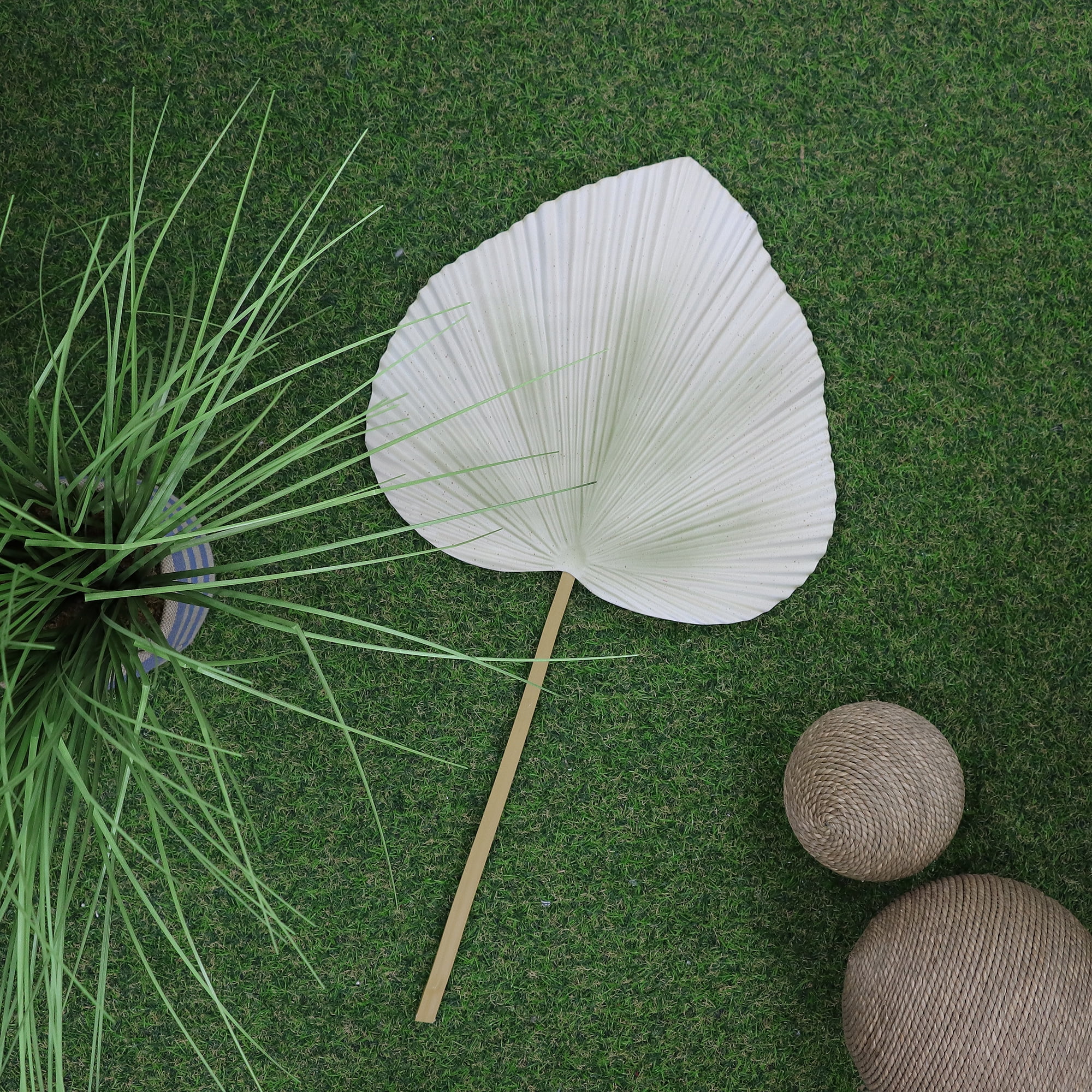 (2 pack) Mainstays 26 inch Artificial Natural Fan Palm Leaf Stem  - Everyday / Greenery / Artificial Plant / For Vase