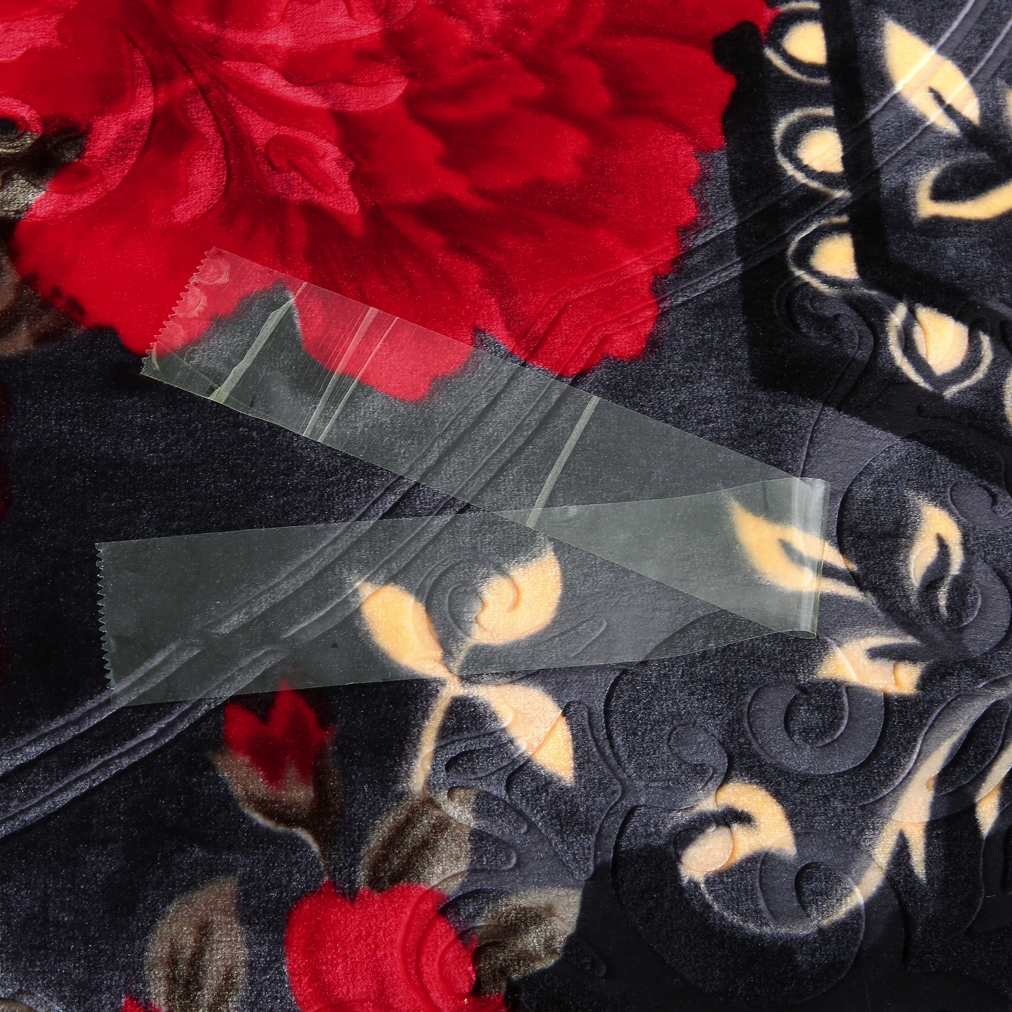 Heavy Thick Fleece Blanket King Size, 9lbs,1 Ply Silky Soft Warm Flower Embossed Raschel Winter Blanket, Minky Soft Plush Blanket for Sofa Bed, 85"x95", Black & Burgundy Floral