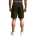 thumbnail image 4 of BRANROY Men's Cargo Shorts Elastic Waist Hiking Work Outdoor Golf Jogger Running Zipper Pockets Lightweight Quick-Dry,Army Green L, 4 of 5