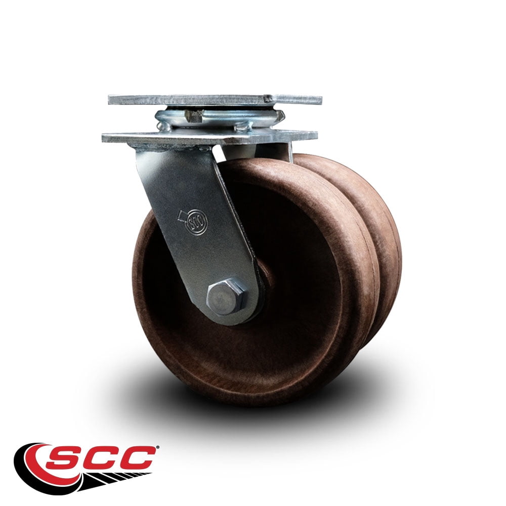 6 Inch Dual High Temp Glass Filled Nylon Wheels Swivel Caster SCC