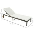 thumbnail image 3 of Outsunny Patio Rattan Sun Lounger with 4-Level Adjustable Backrest - Set of 1, Cream White, 3 of 10