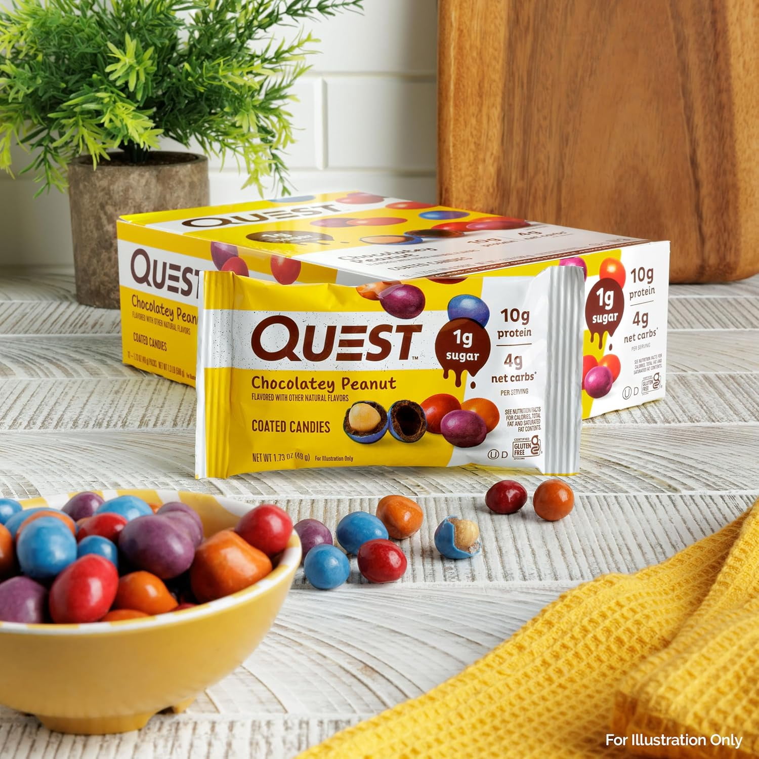 Quest Coated Candies, Chocolatey Peanut, 1g Sugar, Keto Friendly, 12 Count