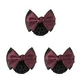 thumbnail image 4 of kurtrusly Pinces à Cheveux Nœud de Travail Accessoires pour Cheveux et Style Filet Snood Filets Élastiques pour Cheveux Deux Nœuds-Rouge Vin 3Ensemble, 4 of 6