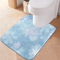 thumbnail image 6 of 2 Piece Bath Mat Set with U-Shaped Toilet Mat and Rectangle Bath Rugs Non Slip Machine Washable Bathroom Mats Delicate Snowflakes Patter, 6 of 7