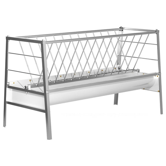 5ft Hay Feeder, for Farms, Sheep Sheds Freestanding Goat Hay Feeder, 77 Gallon Capacity Hay Rack, Feeding Goats, Calves, Cow, Horse for Farms Detachable Grain Tray (Iron)​