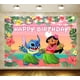 thumbnail image 3 of Cartoon Lilo&Stitch Theme Party Background Summer Girl Boy Birthday Party Decoration Supplie Photography Background Studio Props, 3 of 5