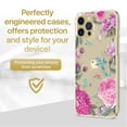 thumbnail image 2 of Case Yard iPhone-12/12-Pro Case Clear Soft & Flexible TPU Ultra Low Profile Slim Fit Thin Shockproof Transparent Bumper Protective Cover Drop Protective Cell Phone Cases (Peonies Garden), 2 of 8