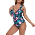 thumbnail image 5 of One Piece Swimsuit for Women Plus Size One-Piece Show Printing Wire Free With Pad Flowers Set, 5 of 7