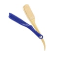 thumbnail image 3 of Soporte plegable para cuchillas de afeitar para hombres, herramienta manual para afeitar el vello facial, herramienta para sujetar cuchillas (cabeza dorada) azul, 3 of 5
