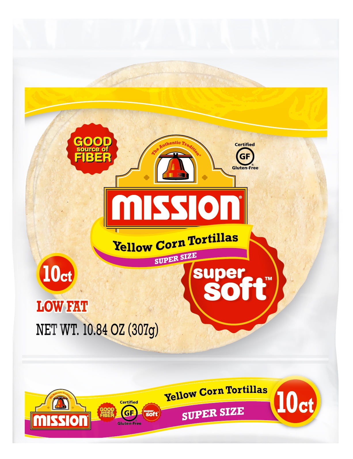 Mission Super Size Yellow Corn Tortillas, 10.84 Oz, 10 Count Walmart