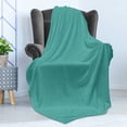 thumbnail image 4 of Abstract Soft Flannel Fleece Blanket, Basic Simple Demonstration of Bumpy Wavy Horizontal Aquatic Stripes, Cozy Plush for Indoor and Outdoor Use, 50" x 60", Cadet Blue and Sea Green, by Ambesonne, 4 of 5