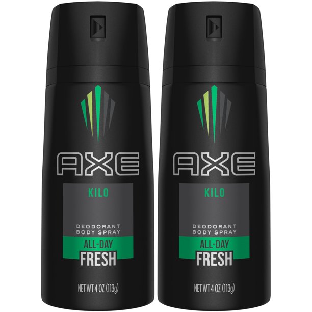 2 Pack Axe Body Deodorant Spray, Kilo 4oz Each