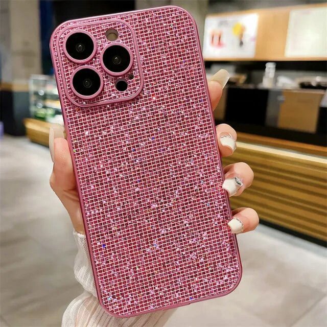Full Lens Protection Glitter Rhinestone Case For iPhone 12 11 13 Pro Max 14 15 Pro 13 Shiny Diamond Shockproof Bumper Back Cover ZR
