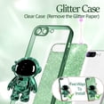 thumbnail image 4 of for iPhone 7 Plus Case for iPhone 8 Plus Case, Women Girls Astronaut Clear Glitter Phone Cases for iPhone 7/8 Plus with Stand, Cute Electroplated Sparkly Phone Cover for iPhone 7/8 Plus Green, 4 of 11