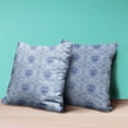 thumbnail image 3 of Amrita Sen Designs  26 x 26 in. Seamless Damask Floral Broadcloth Indoor & Outdoor Blown & Closed Pillow - Grey & Blue, 3 of 4