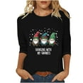 thumbnail image 3 of Wiyuqeen Ugly Christmas Shirts for Women Crewneck 3/4 Sleeve Red Wine Glass Shirts Xmas Graphic Tees Plus Size Loose Fit Blouses, 3 of 7